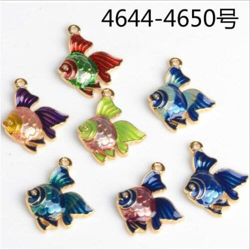 10pcs new goldfish oil pendant pendant DIY jewelry accessories