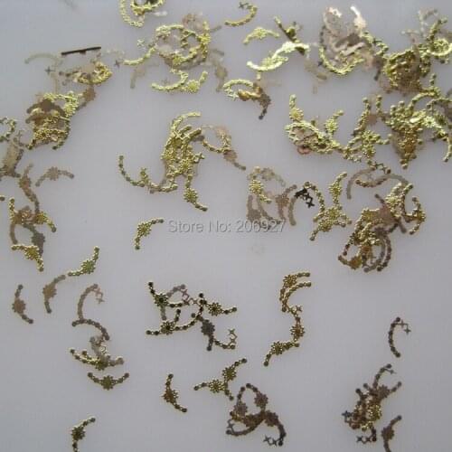 MS198-2 100pcs Gold Cute Metal Sticker Nail Art Metal Sticker Nail Art Decoration Non-adhesive Sticker