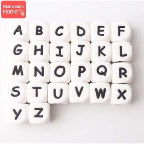 Mamihome 100pc Silicone Letter Beads English Food Grade Silicone Beads Teething DIY Nursing Necklace Gifts ChildrenS Goods Toy
