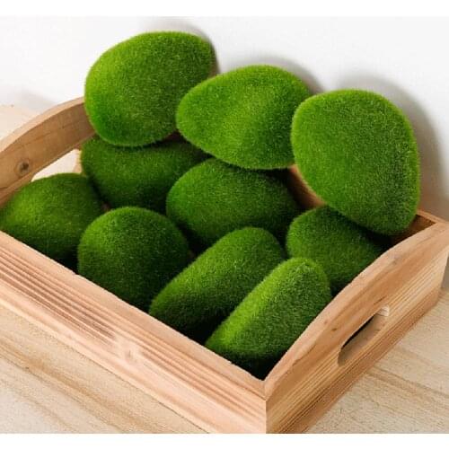 20pcs Artificial Moss Rocks Plant Pot Decoration Beautiful Moss Balls For Potted Plants Woodland DéCoration De Jardin Decoracion