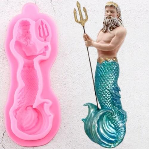 3D Neptune Silicone Mold Cupcake Topper Fondant Cake Decorating Tools Candy Polymer Clay Chocolate Gumpaste Moulds