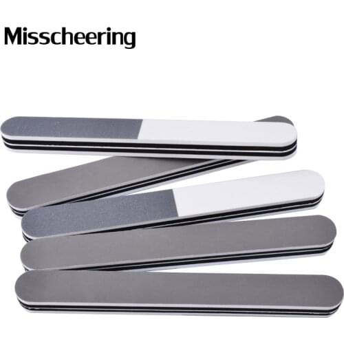 5Pcs/Set Top Quality Thick Nail Files 100/180 Grey White Sanding Buffer Double Sides Nail Polishing Manicure File Nail Art Kits