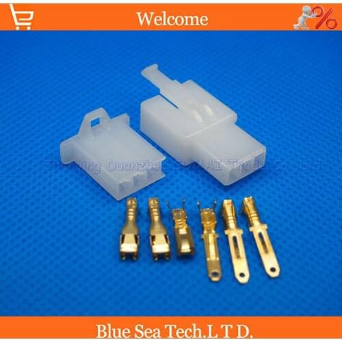 50 sets 2.8mm DJ7031A-2.8-11/-21 3 Way/pin Electrical Connector Kits Male Female socket plug for Motorcycle Motorbike Car