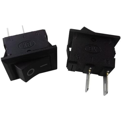 50pcs ON / OFF Rocker Switch, 117S 2-Pin 250V3A 125V6A ON-OFF Black Plastic Connectors 2 Pin