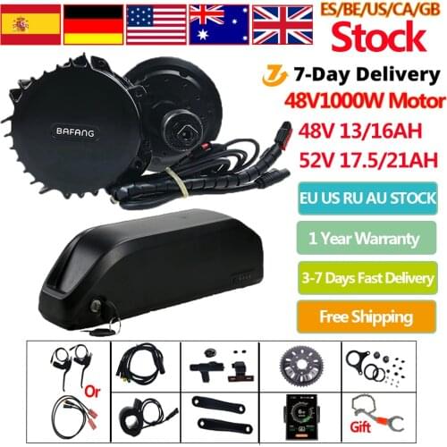 Bafang BBS03B BBSHD 48V 1000W Mid Motor Drive Conversie Kit with Battery 48V 13AH 52V17.5AH 8fun Battery E-bike Conversion Set