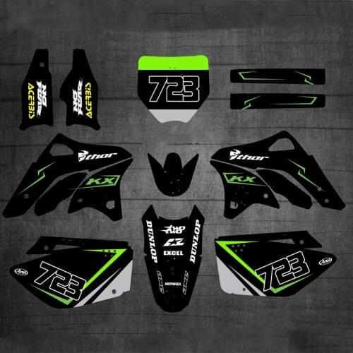 Free Custom numbers Motocross Graphics Backgrounds Stickers Kits Decals for Kawasaki KX250F KXF 250 KXF250 2006 2007 2008 250KXF