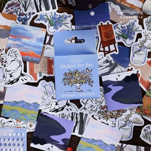 46 Pcs Deep Forest Mini Paper Sticker Boxed Diy Diary Planner Decoration Sticker Album Scrapbooking Kawaii Stationery