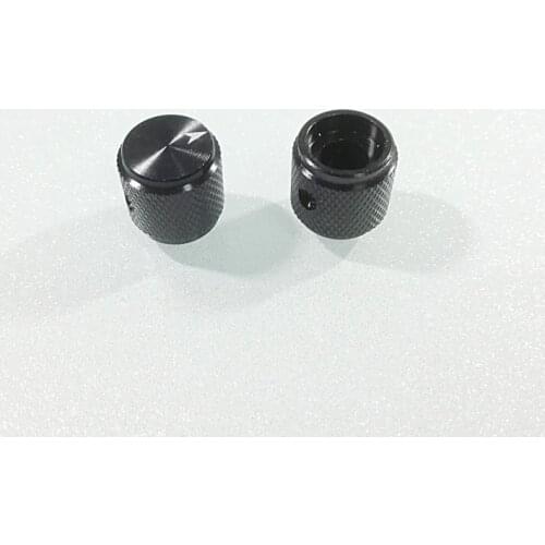 10pcs Black Knurling Solid Aluminium Alloy Volume Knob Potentiometer Knob 13*13MM Screw Fastening Type