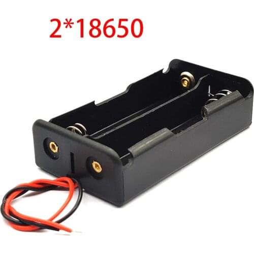 2X18650 Battery Holder Mobile Battery Clip 18650 Battery Case Holder With Wire Leads DIY 3.7V