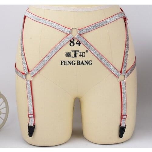 Fetish Wear Body Harness Belt Harajuku Gothic Sock Garters Belt Bondage Harness Rave Leg Garters Adjustable Body Cage L0027