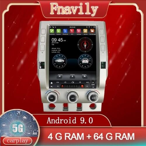 Fnavily Android 9 Car Radio For Toyota Tundra Car Multimedia System Player GPS Navigation Vertical Screen Tesla Style 12.1" PX6