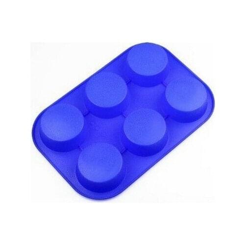 6 Round Silicone Cake Baking Mold Cake Pan Muffin Cups Handmade Soap Moulds Biscuit Chocolate Ice Cube Tray DIY Mold