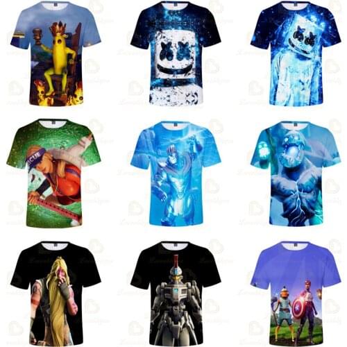 Battle Royale T-shirt Fortnite Sudaderas Victory Cartoon Tops Teen Clothes Kids Hero Game Spike 3D Boys Girls Tshirt