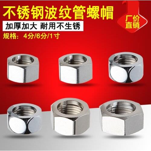 Corrugated pipe 4 points / 6 points stainless steel nut water heater 304 stainless steel corrugated hose gas pipe fittings