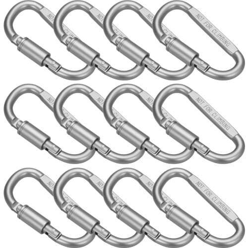 12pcs Outdoor Climbing Camping Carabiner Aluminum Alloy Carabiner Locking Hook Screw D Buckle Keychain Multi Tools mosqueton