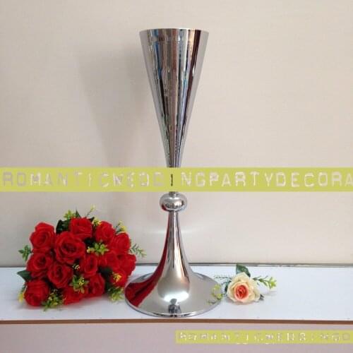 Top-Sale 64cm / 25" Silver Wedding Flower vases Bling Table centerpiece Sparkling Road Leads Wedding Decoration 10PCS/LOT