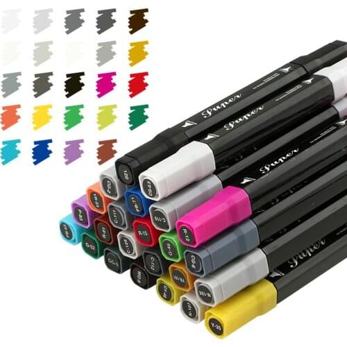 24pcs A Box of Baoke MP2900#24 Oily Marker POP Advertising Pen Marker Double-headed Color Marker 24 Colors