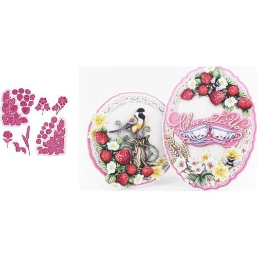 Strawberry Flower Fruit Metal Cutting Dies Scrapbook Diary Decoration Stencil Embossing Template DIY Greeting Card Handmade 2021