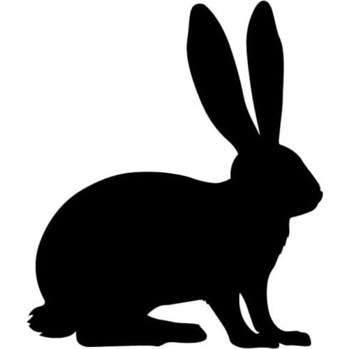 Cute Rabbit Pattern Cartoon Sticker High Quality Car Window Decoration Personality Pvc Waterproof Decal Black/white, 15cm*13cm