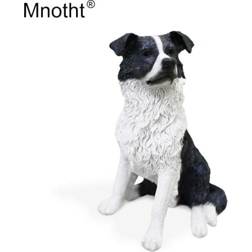 Mnotht 1/6 Britain Border Shepherd Dog Model Animal Dog Toy Resin Scene Accessory for Action Figure Collection Decorate Gift m5n