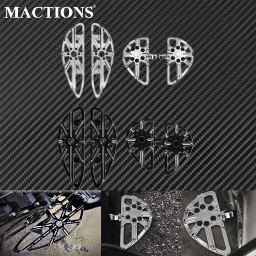 Motorcycle Foot Rest Pegs Passenger Floorboards Pedal Black/Chrome For Harley Softail Fat Boy Dyna Touring Electra Road Glide