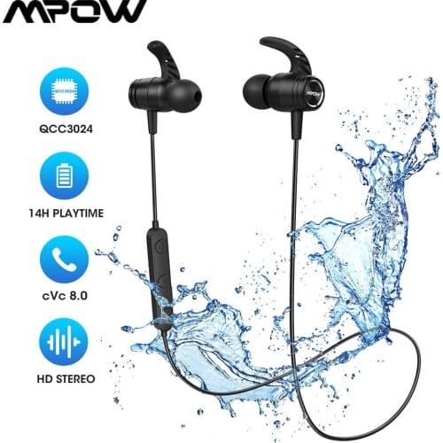Mpow S10 Pro Bluetooth Sports Earphones IPX7 Waterproof Wireless Earbuds with CVC8.0 Noise Cancelling Microphone & 14H Playtime