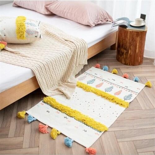 Soft Nordic Style Cotton Carpets For Living Room Bedroom Kid Rugs Home Carpet Floor Door Mat Decorate House Table Area Rug