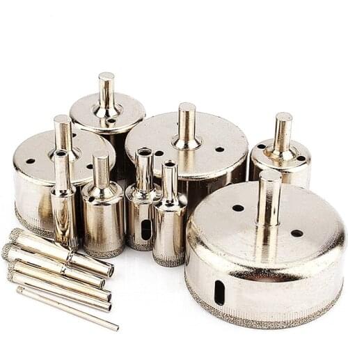 14pcs 3mm-70mm Diamond Coated Hole Saw Drill Bit Tool Set for Tiles Marble Glass