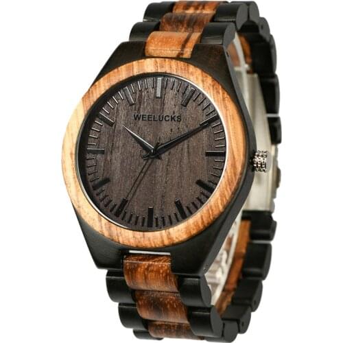 WEELUCKS v3001 new wooden unisex watch simple style wooden strap creative wooden case youth fashion leisure sports watch