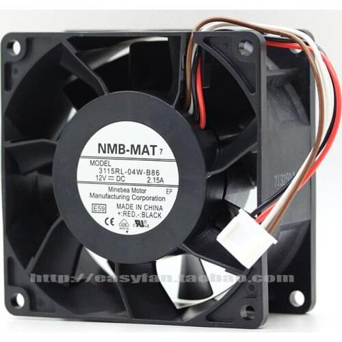 NEW NMB-MAT NMB 3115RL-04W-B86 12V 2.15A 8CM 8038 server cooling fan