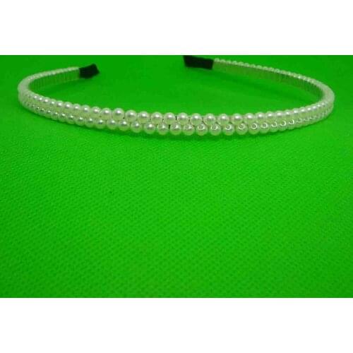 Korean style princess pearls elegant kids girls 2rows ivory pearl headband hair band holder children hair prom accessories 3pcsx