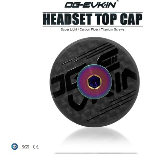 OG-EVKIN HC001 Superlight Carbon Stem Headset Top Cap With Titanium Screws for 28.6mm 1-1/8" Fork Tube Cover Bicycle Accessories