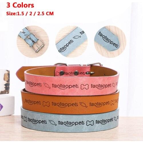 Pu Leather Dog Collar Personalized Bronzing Letter Pet Collar Suitable For Small Dogs Large Dogs Dog Collars collar perro