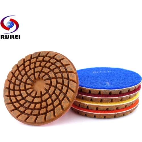 4PCS 4 Inch Copper Bond Diamond Polishing Pads Wet Abrasive Restoration Grinding Pad Granite Marble Concrete Floor Cutting Pad