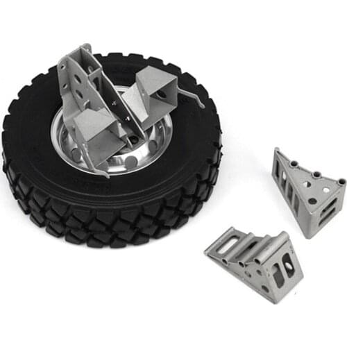 Durable Metal Spare Tire Frame Anti-slip Tire Wheel Mounting Bracket Holder for 1/14 Tamiya RC Tractor Trailer Accessories
