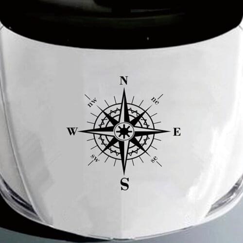 Universal 50x50cm Hood Car Sticker Compass Totem Black Decal Auto Vinyl Bonnet Sticker