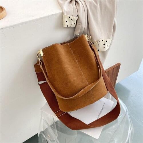 2020 Womens Bucket Shoulder Bag New Crossbody Bags for Women Luxury Brand Retro Matte Messenger Bag Female Handbags Sac Solid