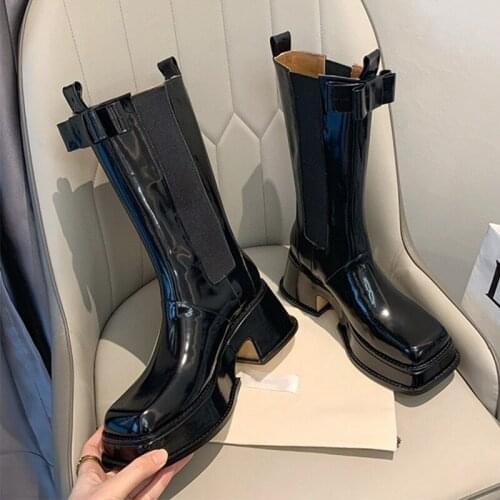 INS Punk Women Ankle Boots PU Leather Chelsea Boots Women Ankle Boots Chunky Winter Shoes 2021 Fashion Winter Motorcycle Boots