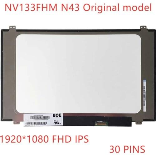 Free shipping NV133FHM-N43 V8.0 NV133FHM N43 Laptop Lcd Screen display replacement EDP 30 pins 1920*1080 IPS with brackets