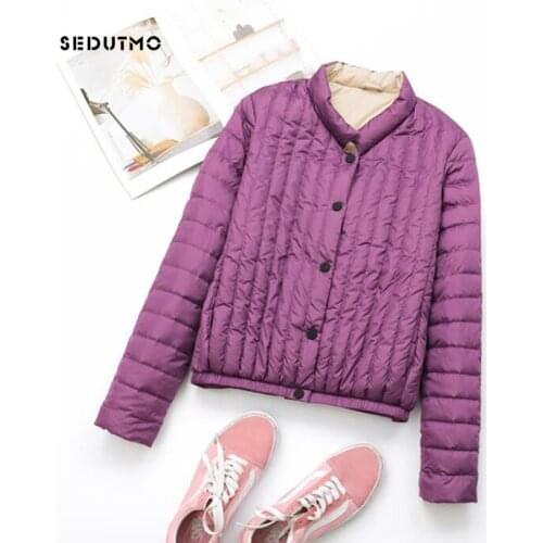 SEDUTMO Winter Ultra Light Duck Down Coat Womens Short Down Jackets Black Slim Puffer Jacket Oversize Autumn Parkas