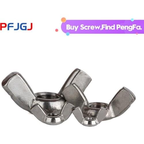 Peng Fa 20/10pcs 304 stainless steel sheep horn nut 201 butterfly disc nuts M3-M12 butterfly nut