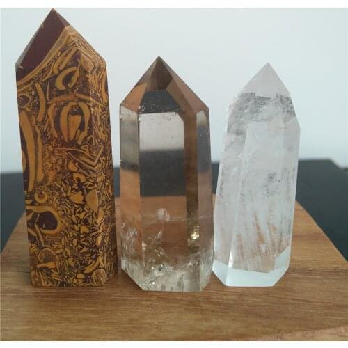 3pcs Healing Crystal Quartz Wand Kit Snake Jasper Point Smoky Crystal Quartz Quartz Point For Decoration Gift