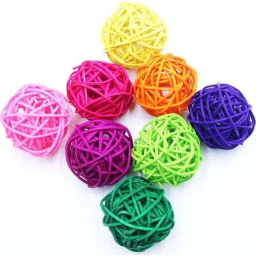5cm 6pcs Halloween Decoration Rattan Ball DIY Ornaments Sepak Takraw Home Ornament Christmas/Birthday Wedding Party Decoration