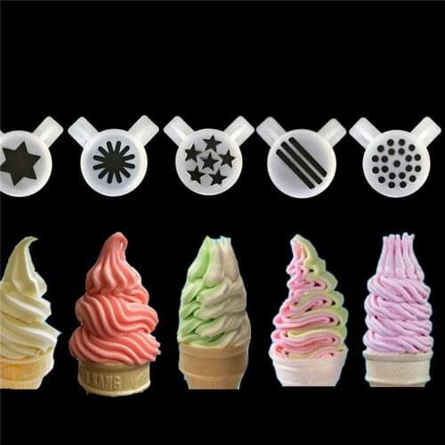 9pcs 33mm Different Outlet Nozzle Kit Shaped Styling Modeling Cap Ice Cream Maker Accessories for Lecon Ice Cream Machine Parts
