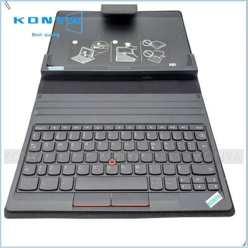 95New Original For ThinkPad Tablet 183823C Flat Keyboard Leather Case Keyboard Folio 03X6355 Canadian French