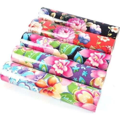 David accessories 20*33cm glitter flower Faux Synthetic Leather Fabric,DIY Decorative Garment Knotbow Bags Shoes Crafts,1Yc5629