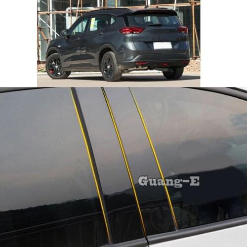 Car PC Material Pillar Post Cover Door Trim Window Piano Black Molding Sticker Plate Parts For Chevrolet Orlando 2018 2019-2020