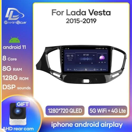 Prelingcar Android 10 For Lada Vesta Cross Sport 2015-2019 Car Radio Multimedia Video Player GPS Navigation NO DVD 2 Din