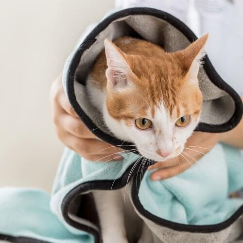 Pet Bath Towels Dog Accessories Small Super Absorbent Clean Up Fiber Towel Pet Cats Soft Lint-free Quick-drying Thick Bath Towel