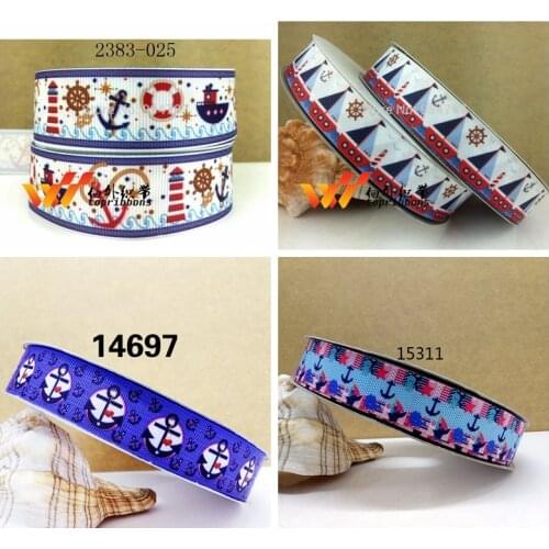 Free shipping 50 yard cartoon printed grosgrain ribbon 15311